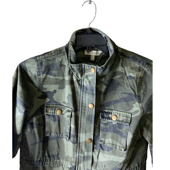 41 Hawthorn Camo Jacket Women Size Medium Zip Snap Long Sleeve Drawstring Waist - Picture 5 of 9